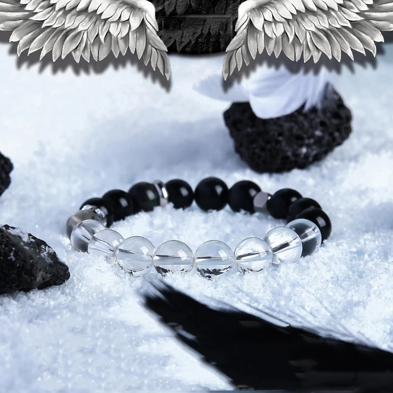 Block Volcanic Lava Stone Bracelet Men Black Classic Matte Obisidian Labradorite Bead Jewelry Women Birthday Gift for