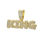 Men Hip Hop Bling KING Letter Pendant Necklace With Miami Cuban Link Chain Full Crystal  Necklaces Men Male Hiphop Charm Jewelry