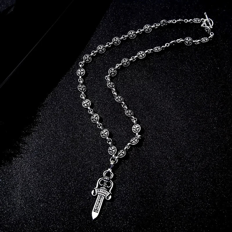 Vintage Silver Sword Pendant — Stainless Steel