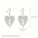 New Hip-hop Fashion Feather Angel's Wings Heart Inlay Zircon Pendant Necklace for Men Women Rock Punk Jewelry Accessories Gifts