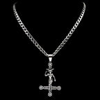 Inverted Cross Stainless Steel Pendant Necklace