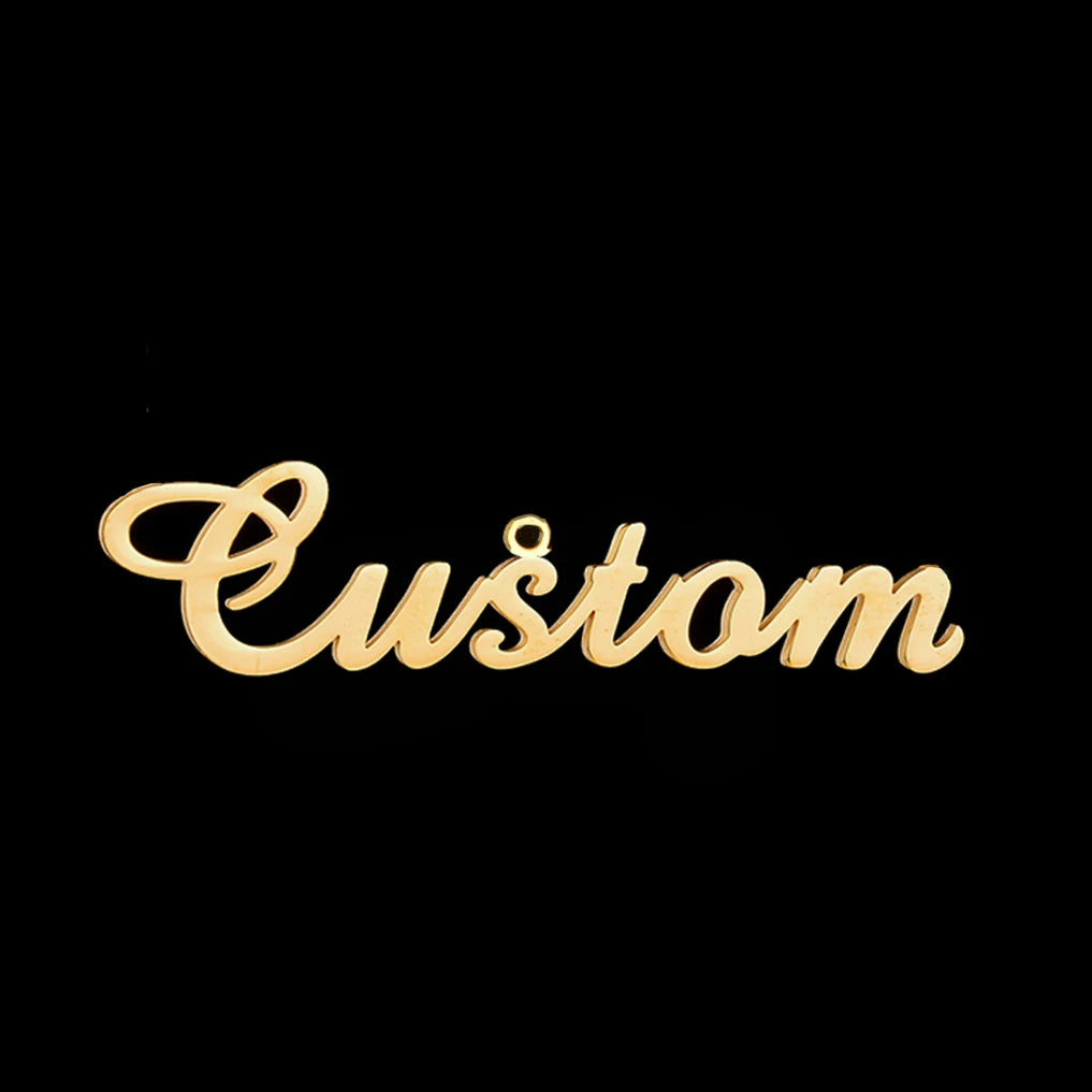 Atoztide Personalized Customized Brand Logo Names Pendant Necklace Stainless Steel Thick Chain for Men Women Jewelry