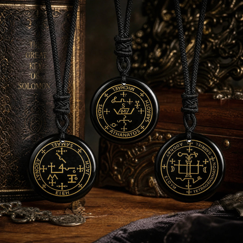 Archangel Black Pendant Necklace