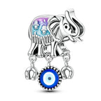 Devil's Eye Cross Charm Pendant — Silver