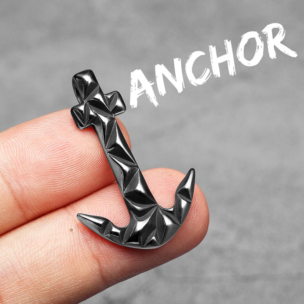 Anchor Sailor Pendant Necklace — Stainless Steel