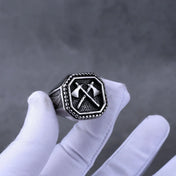 Viking Double Axe Slavic Amulet Ring — Stainless Steel