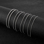 2/3/4/6/8mm Simple Balls Link Chain Necklaces For Men Women Silver Color Stainless Steel Balls Collar Choker Hip Hop Jewelry