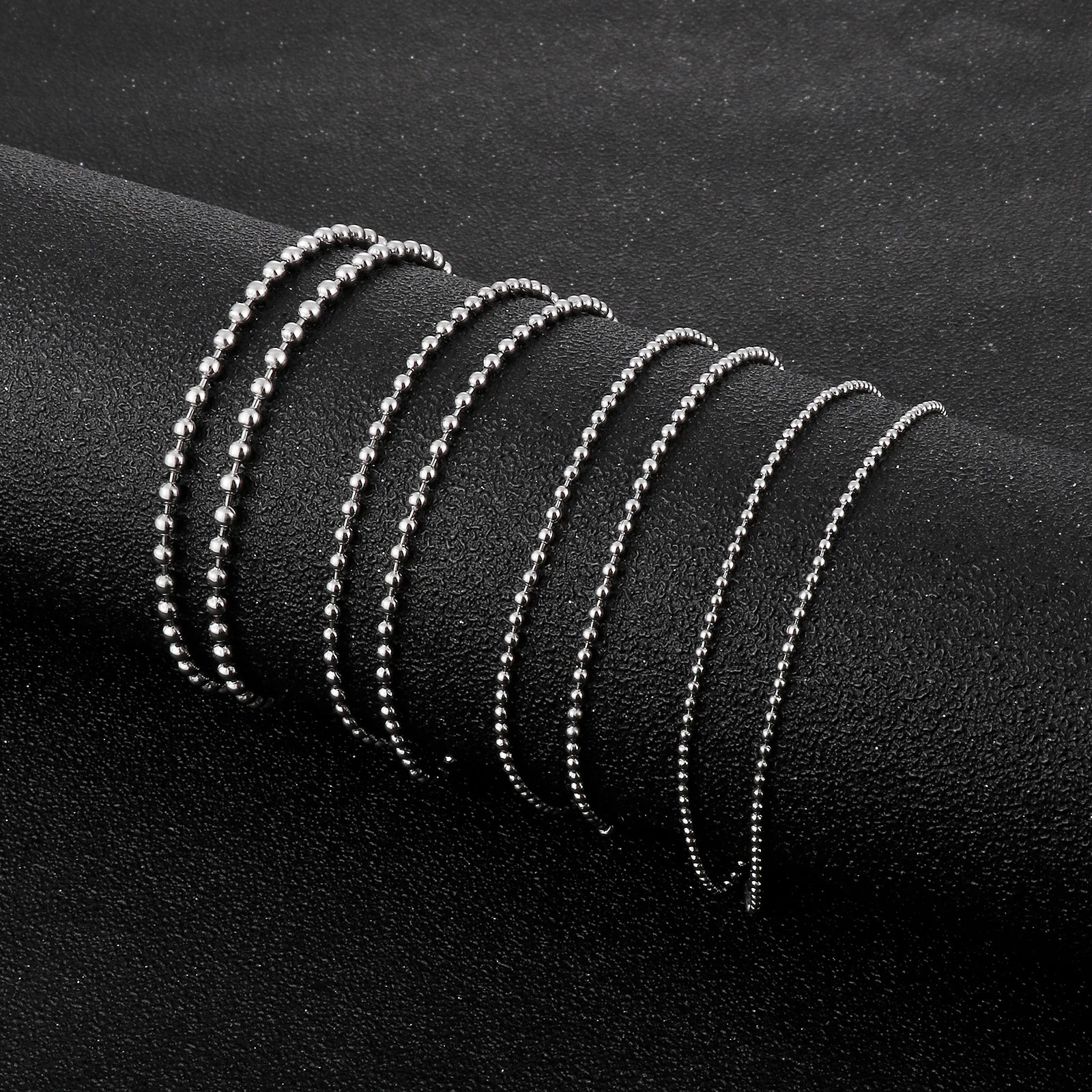 2/3/4/6/8mm Simple Balls Link Chain Necklaces For Men Women Silver Color Stainless Steel Balls Collar Choker Hip Hop Jewelry