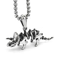 Retro Fashion Triceratops Skull Pendant Necklace Creative Personalized Trend Dinosaur Necklace Men Punk Hip Hop
