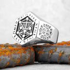 Viking Stainless Steel Ring Anchor Compass Tree of Life Nordic Viking Rune Wolf Men and Women Ring Jewelry for Boyfriend as Gift