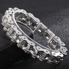 Matte 316l Stainless Steel Motorcycle Chain Man Bracelet for Men Gothic Hardware Bike Jewelry Gifts Men's Bracelets