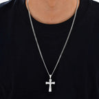 Vintage Jesus Cross Pendant Necklace for Men — Stainless Steel