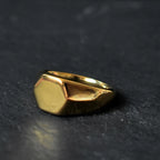 Handmade Highly Polished Stainless Steel 18k Gold Plated Square Geometric Smooth Blank Signet Rings for Women Men