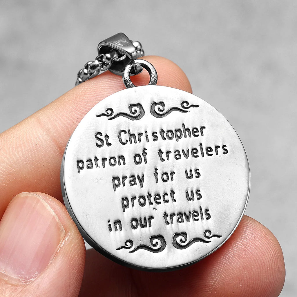 St. Christopher Pendant Necklace — Stainless Steel