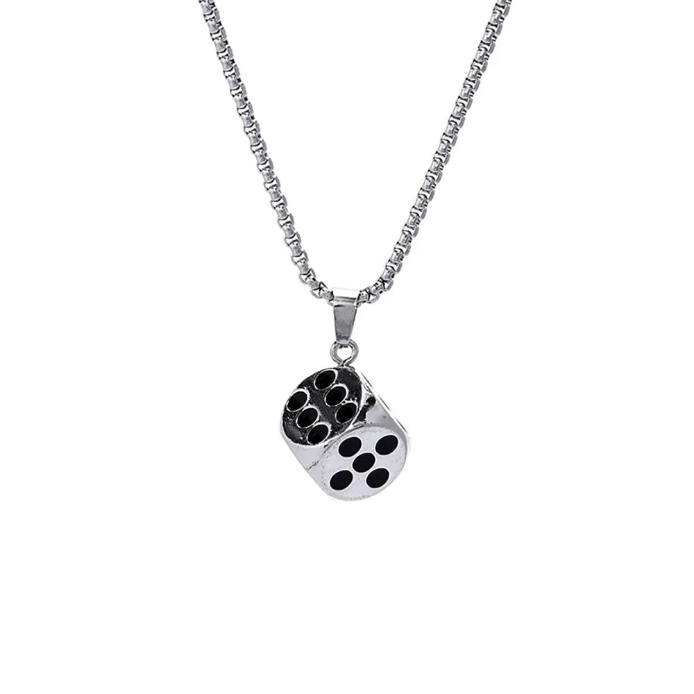 Gambling Dice Pendant Choker Necklace — Zinc Alloy
