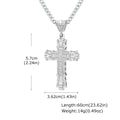 Iced Out Cross Cuban Pendant — Stainless