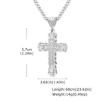 Iced Out Cross Cuban Pendant — Stainless