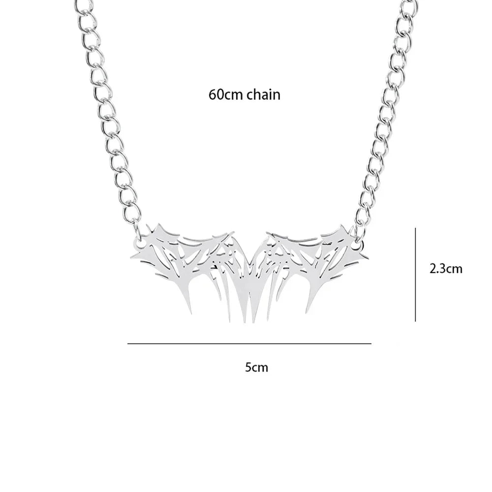 Thorns Bat Pendant Necklace — Stainless Steel