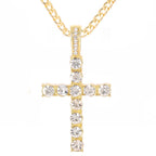 Men Hip Hop Cross Pendant Necklace with 4mm Zircon Tennis Chain Iced out Bling Chain Necklaces Punk Jewelry Fashion Women Gift