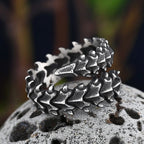 316L Stainless Steel Vintage Creative Spine Ring Opend Ring Dragon Bone Anels For Man Women Jewelry For Best Friend Gift