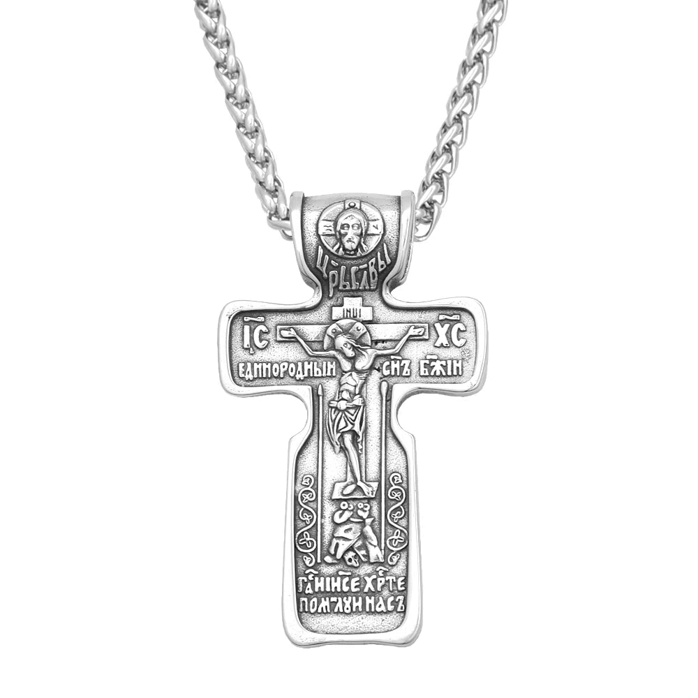 Jesus Cross Stainless Steel Pendant Necklace