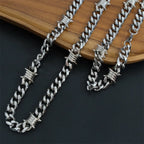 Gothic Barbed Wire Stainless Steel Pendant Necklace