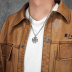 Live to Ride Cross Stainless Steel Pendant Necklace