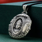 Buddhist Silver Pendant Necklace