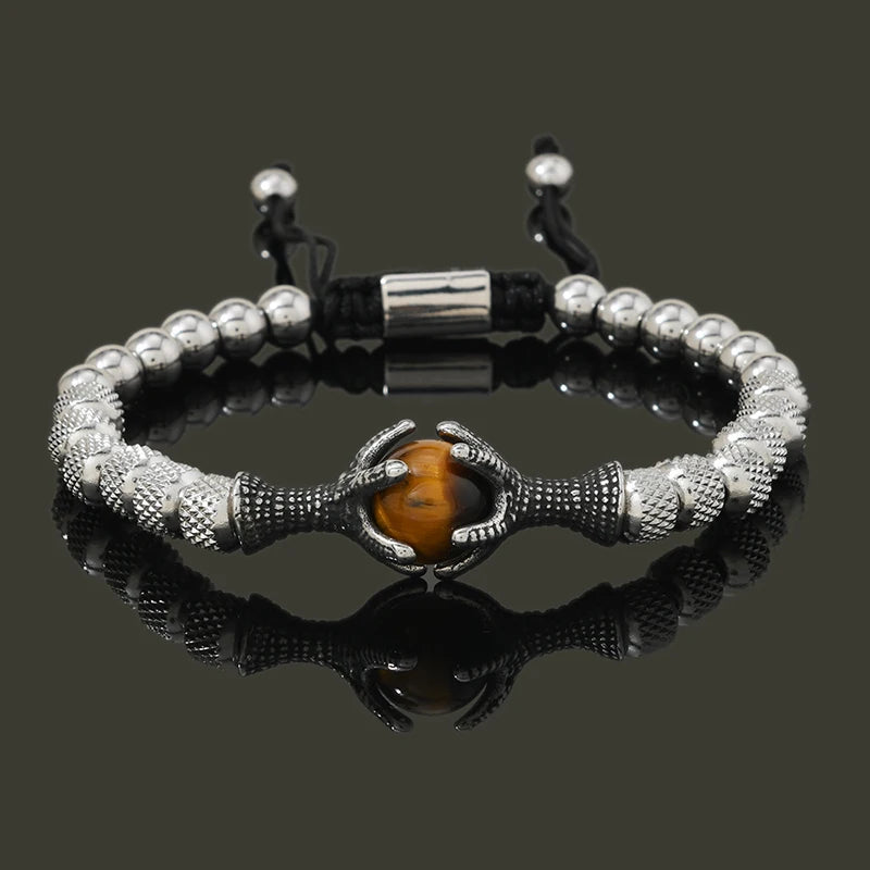 Eagle Beaded Rope Bracelet for Men — Stainless Steel