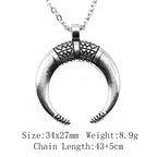 Witch Horn Crescent Moon Pendant — Stainless Steel