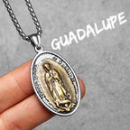 Guadalupe Pendant Necklace Stainless Steel Vintage