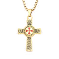 Classic Fashion Iron Cross Shield Pendant Necklace For Men Women Stainless Steel Templar Knight Cross Necklaces Amulet Jewelry