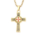 Classic Fashion Iron Cross Shield Pendant Necklace For Men Women Stainless Steel Templar Knight Cross Necklaces Amulet Jewelry