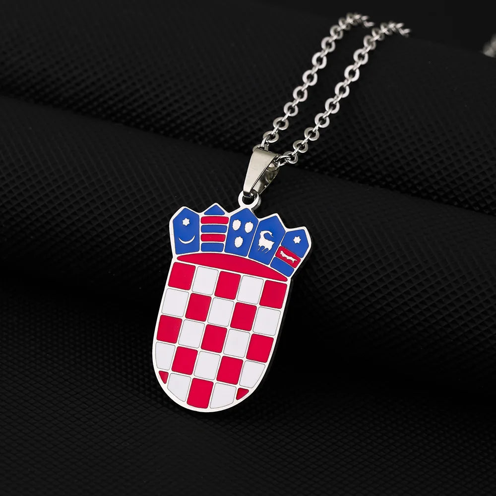 Croatian Insignia Pendant Necklace — Stainless Steel