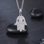 Iced Out Hamsa Hand Pendant