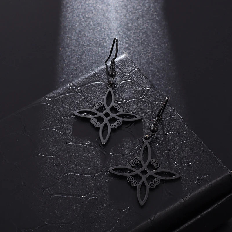 Witchcraft Witch Knot Necklace Irish Trinity Knot Triple Spiral Pendant Stainless Steel Ankh Cross Pentagram Amulet Jewelry