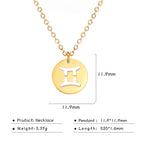 Kkjoy Stainless Steel Star Zodiac Sign Necklaces 12 Constellation Choker Pendants Necklace Aries Libra Leo Collier Birthday Gift
