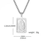 Virgin Mary Stainless Steel Pendant Necklace