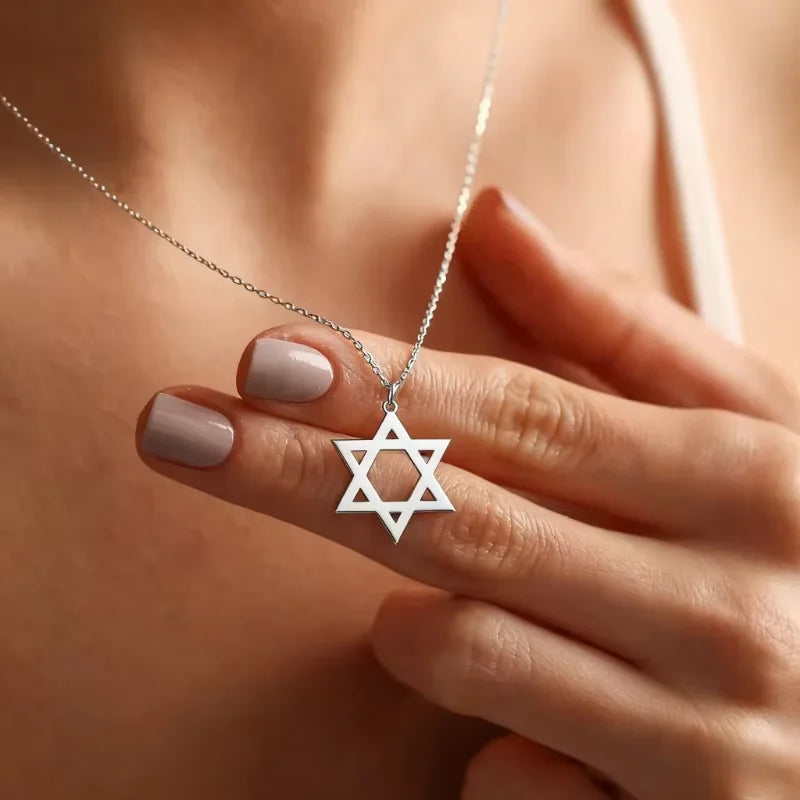 Star of David Pendant Necklace — Gold-Tone Metal
