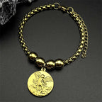 Archangel Michael Hand Chain Bracelet — Stainless Steel