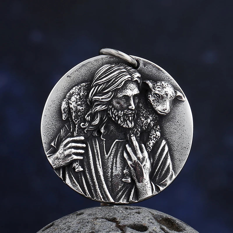 St. Christopher Archangel Michael Dragon Slayer Pendant Necklace