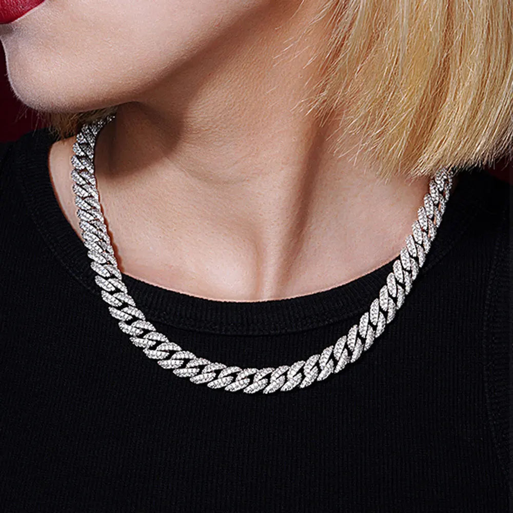Iced Out Cuban Chain Necklace Stainless Steel 10MM