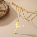 Ice Skater Charm Necklace — Stainless Steel