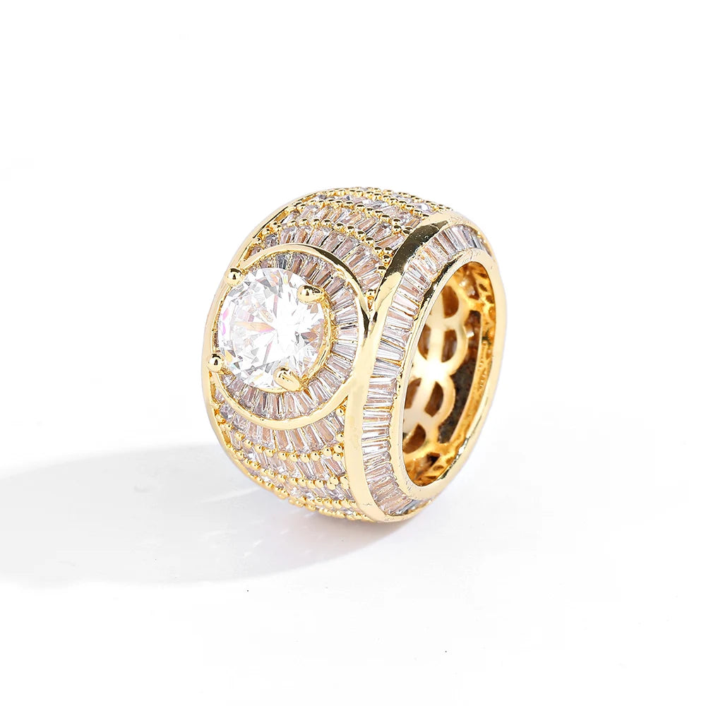 Iced Out CZ Surface Ring Stainless Steel
