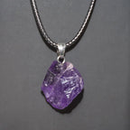 1PC Natural Crystal Rough Stone Amethyst Pendant Energy Healing Gemstone Amethyst Necklace Charms Chakra Halo Jewelry for Women