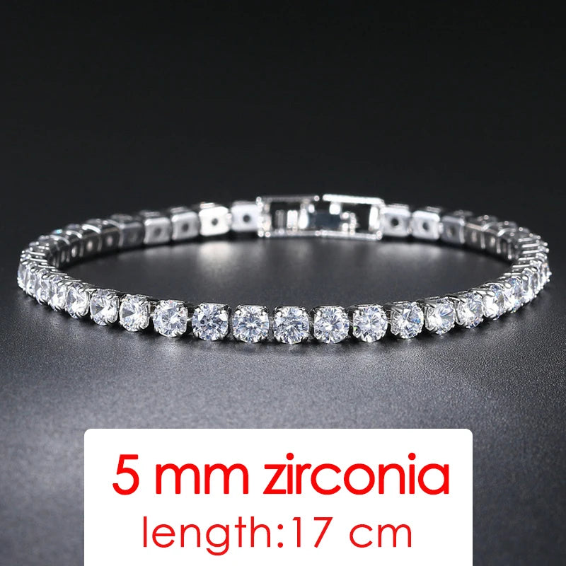 ZHOUYANG Tennis Bracelets For Women Simple Luxury Round Crystal Gold Color Bangle Chain Wedding Female Gift Wholesale Jewelry