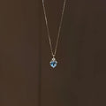 Blue Tears Heart Crystal Pendant Necklace