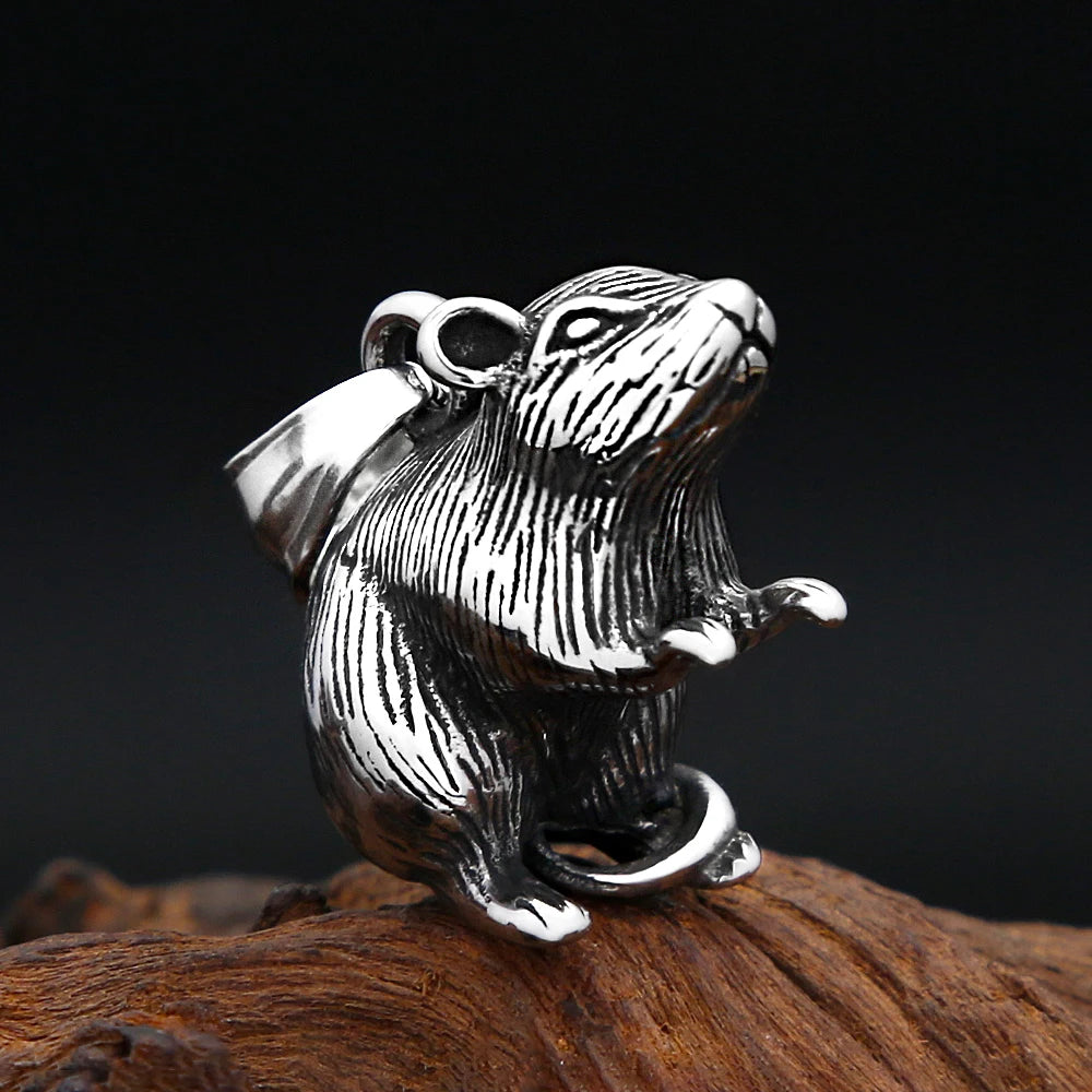 Rat Steel Pendant Vintage Gothic Mouse 316L Animal