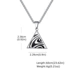 Stylish Black Drip Oil Geometric Necklace for Men,Stainless Steel Triangle Pentagram Square Pendant,New Jewelry Gift