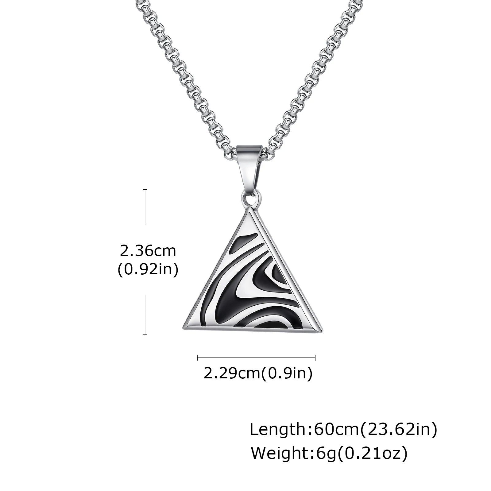 Stylish Black Drip Oil Geometric Necklace for Men,Stainless Steel Triangle Pentagram Square Pendant,New Jewelry Gift